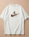 Baki Hanma Anime Custom Embroidered Cotton Oversized Tshirt- White Overview.webp