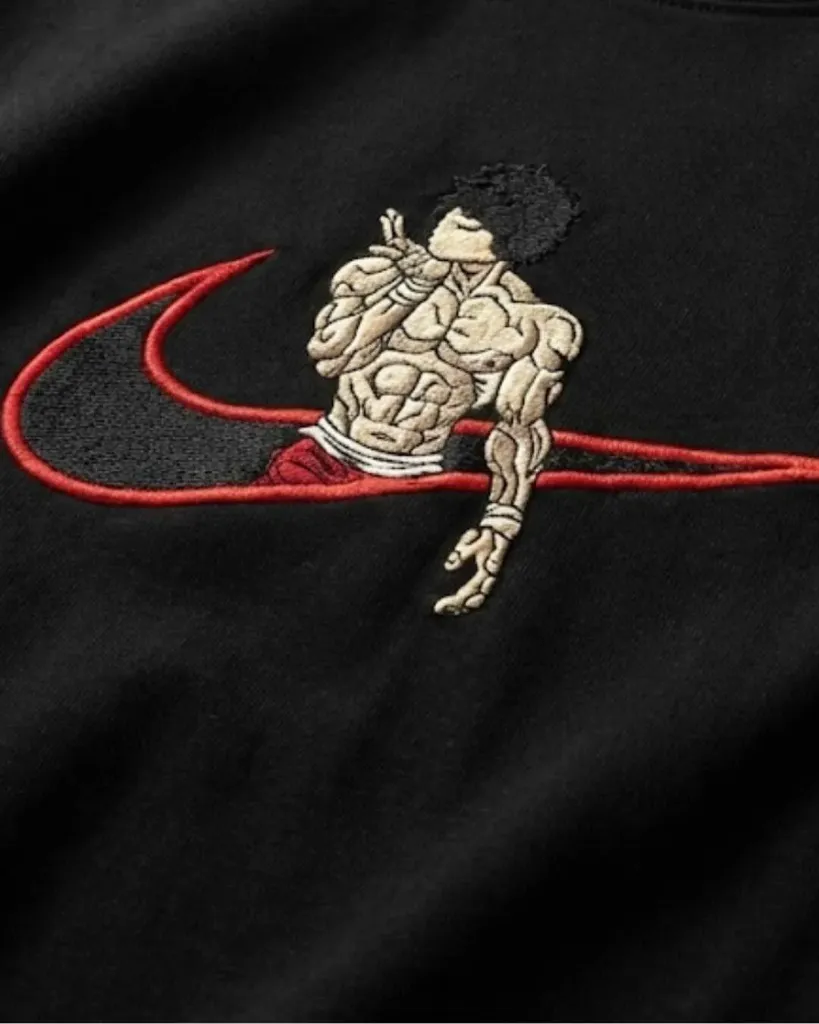 Baki Hanma Anime Custom Embroidered Cotton Black - Image detail.webp