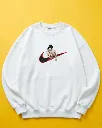 Baki Hanma Anime Custom Embroidered Cotton Oversized White Sweatshirt Overview.webp