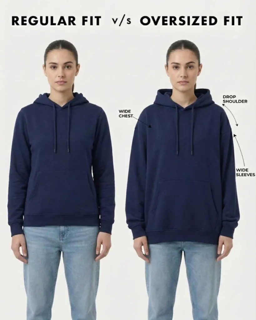 Comparison Women Hoodie image regular v_s oversize.webp
