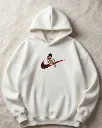 Baki Hanma Anime Custom Embroidered Cotton Oversized White Hoodie Overview.webp