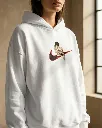 Baki Hanma Anime Custom Embroidered Cotton Oversized  White Hoodie Women.webp