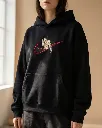 Baki Hanma Anime Custom Embroidered Cotton Oversized  Black Hoodie Women.webp