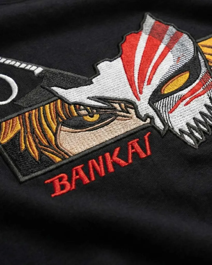 Bankai Anime Custom Embroidered Cotton Black - Image detail.webp