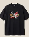 Bankai Anime Custom Embroidered Cotton Oversized  Black Tshirt Overview.webp