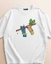 Radha Krishna Divine Custom Embroidered Cotton Oversized White T-shirt Overview.webp