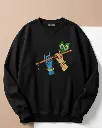 Radha Krishna Divine Custom Embroidered Cotton Oversized Black Sweatshirt Overview.webp