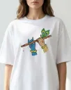 Radha Krishna Divine Custom Embroidered Cotton Oversized White T-shirt Women.webp