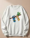 Radha Krishna Divine Custom Embroidered Cotton Oversized White Sweatshirt Overview.webp