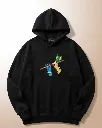 Radha Krishna Divine Custom Embroidered Cotton Oversized Black Hoodie Overview.webp