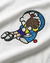 Nostalgic Doraemon Best Friends Cartoon Custom Embroidered Cotton White - Image detail.webp