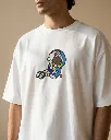 Nostalgic Doraemon Best Friends Cartoon Custom Embroidered Cotton Oversized White T-shirt Men.webp
