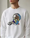 Nostalgic Doraemon Best Friends Cartoon Custom Embroidered Cotton Oversized white Sweatshirt Men.webp