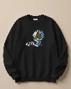 Nostalgic Doraemon Best Friends Cartoon Custom Embroidered Cotton Oversized Black Sweatshirt Overview.webp