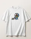 Nostalgic Doraemon Best Friends Cartoon Custom Embroidered Cotton Oversized White T-shirt Overview.webp