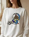 Nostalgic Doraemon Best Friends Cartoon Custom Embroidered Cotton Oversized White Sweatshirt Women.webp