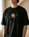 Baki Hanma Anime Custom Embroidered Cotton Oversized  Black Tshirt men.webp