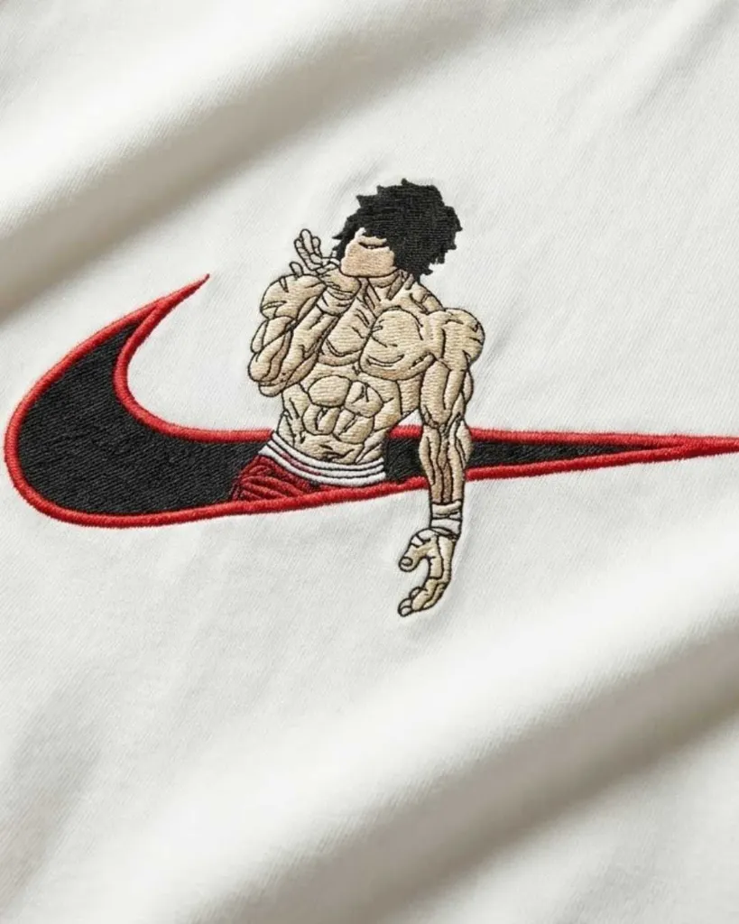 Baki Hanma Anime Custom Embroidered Cotton White - Image detail.webp